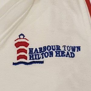 Vintage Hilton Head Harbour Town Women's Knit Sleeveless Golf Shirt Sz Small